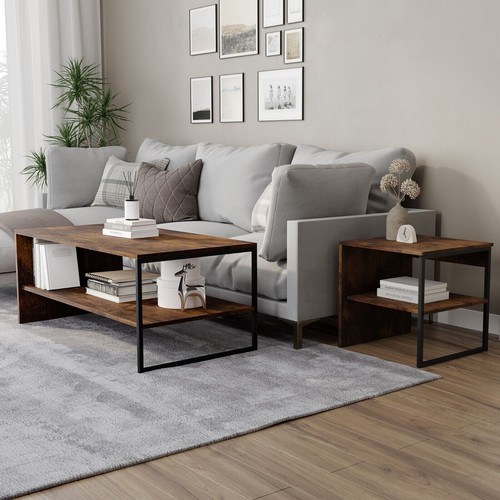 3pc wooden tea table 2 - wooden,