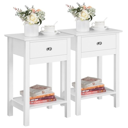 White bedside tables small - tables,,