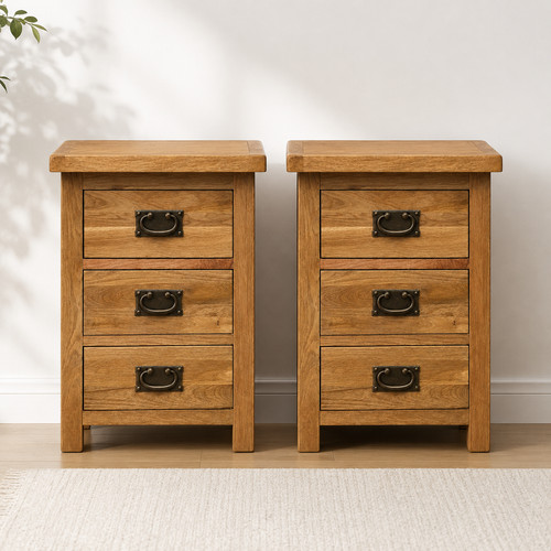 Pair drawer bedside tables - drawer,