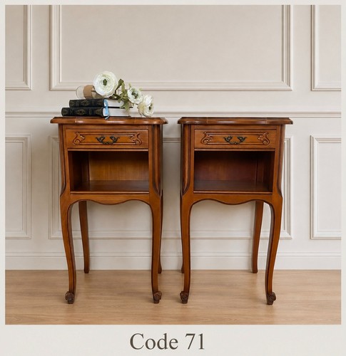 Pair vintage french bedside - vintage,