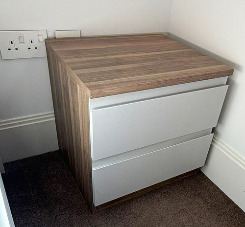 Ikea grey wood bedside table - grey,