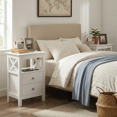 Compact frame bedside tables - compact,