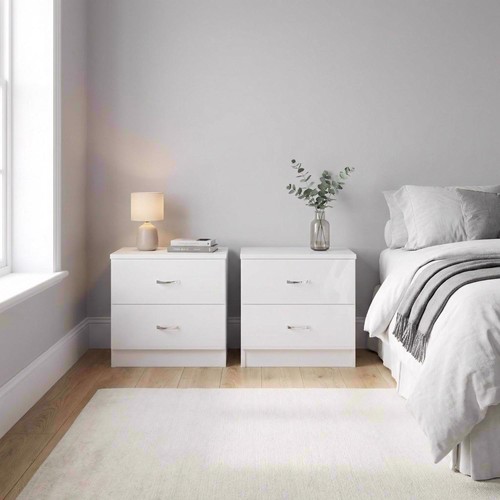Pair drawer bedside - of,