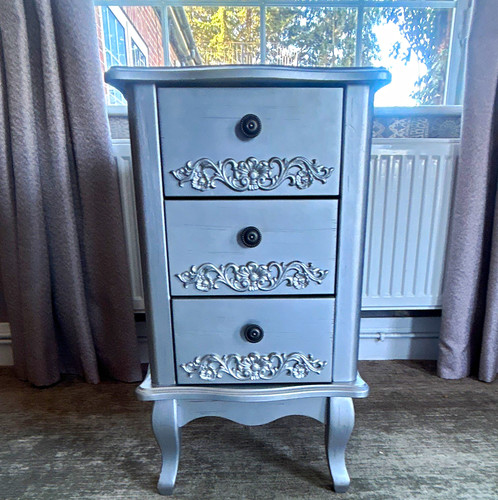 Grey wooden bedside table - grey, 3