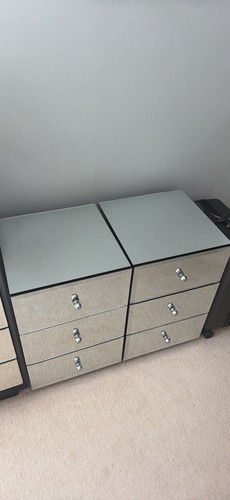 Feather black mirror bedside - feather,
