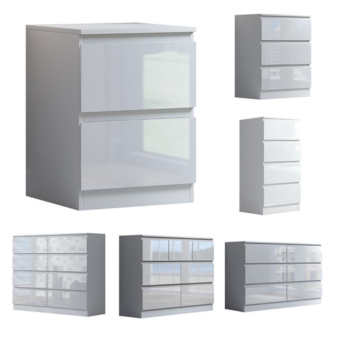 White gloss chest drawers - gloss,