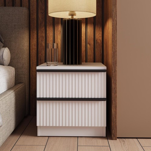White drawer bedside - white, table